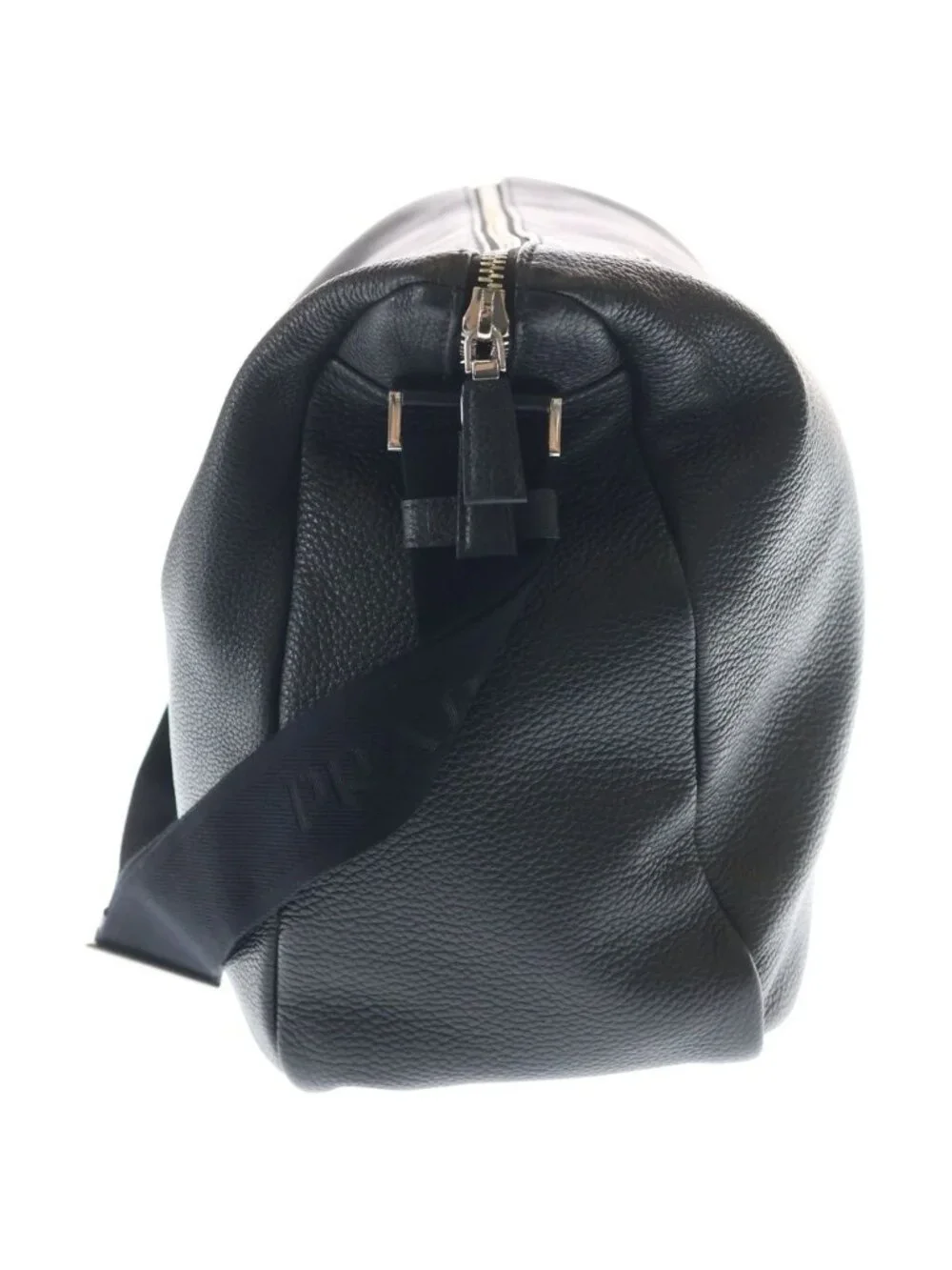 Prada Vitello Daino Shoulder Bag Triangle Logo Black